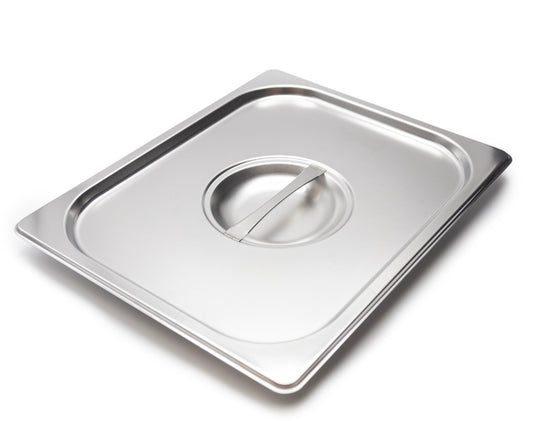 Stainless Steel Rectangular Food Pan Lid with Recessed Handle (Fits 27x20cm Trays)