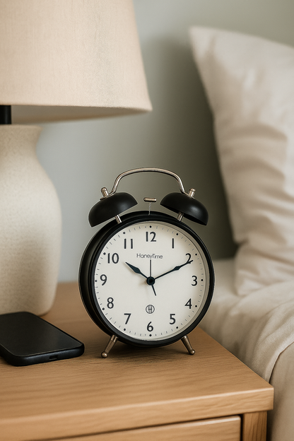 Classic HoneyTime Twin-Bell Alarm Clock – Loud, Stylish & Reliable Wake-Up Clock