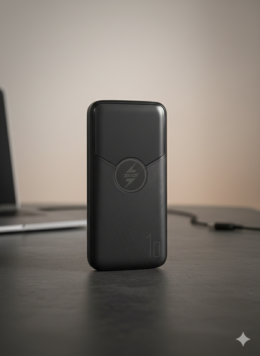 10,000mAh Power Bank with Built-in Cables, 22.5W Fast Charging, LED Display – Universal Portable Charger