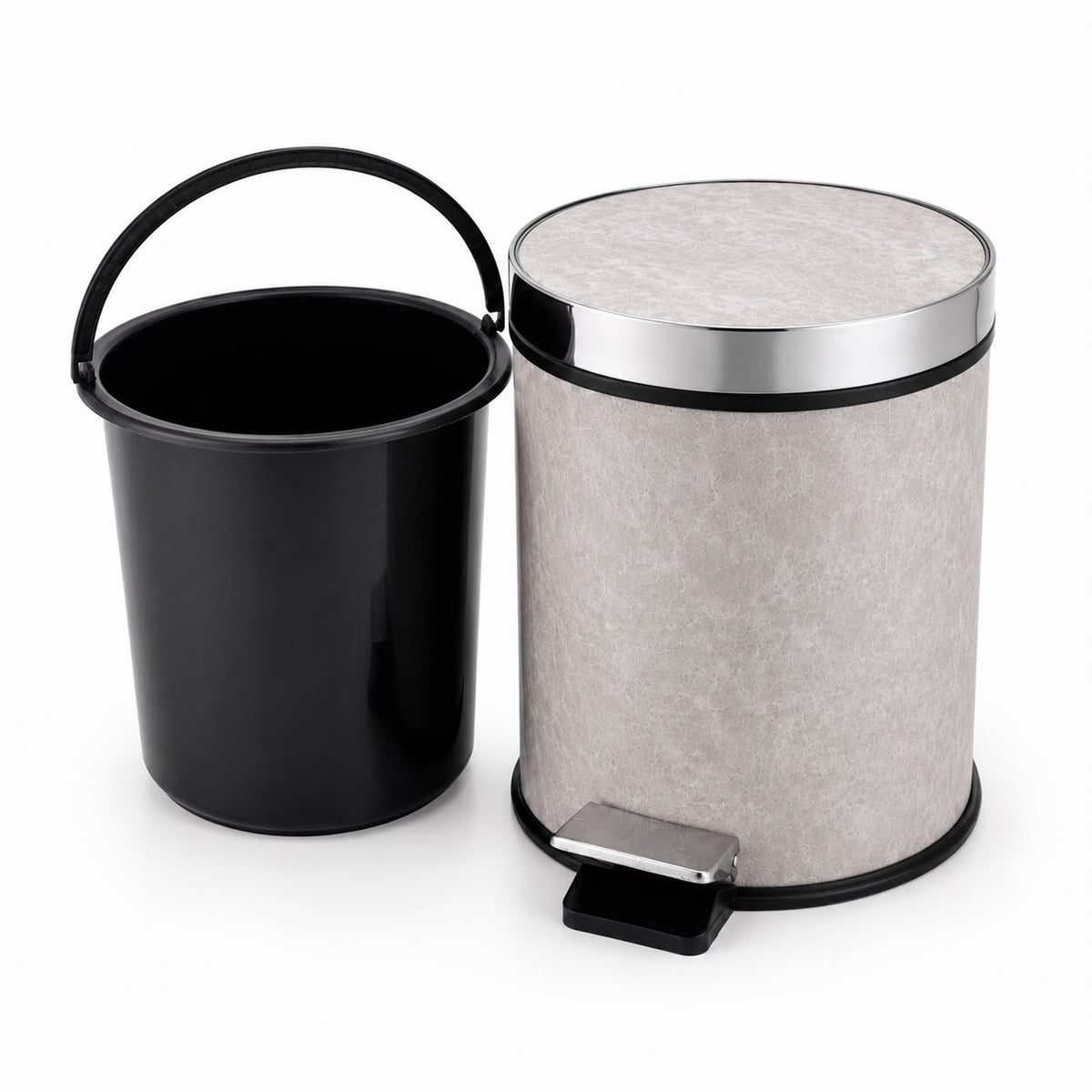 Premium Pedal Waste Bin with Removable Inner Bucket | Soft-Close Lid | Bathroom, Kitchen & Office