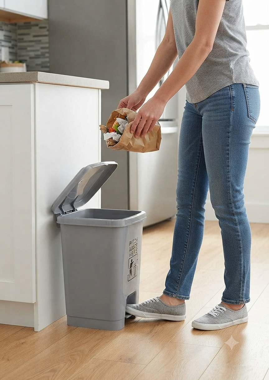 50L Premium Hands-Free Pedal Trash Can – Durable Waste Bin for Home or Office
