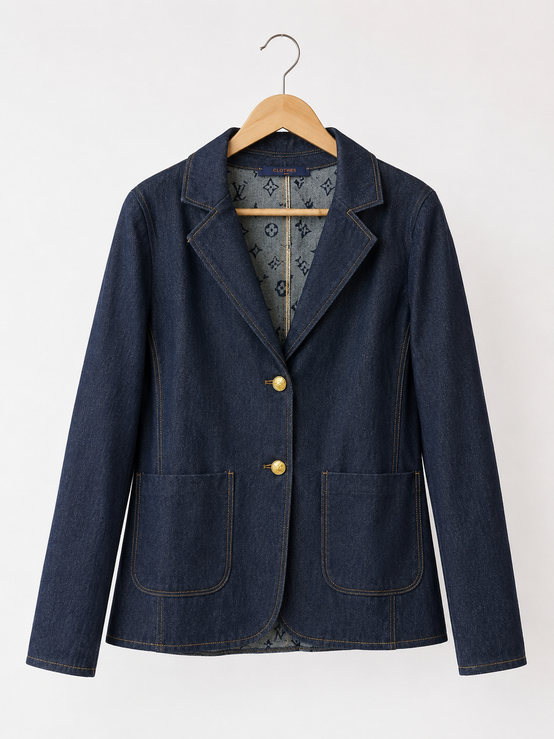 Women’s Denim Blazer Jacket – Tailored Button-Up Casual & Smart Jacket