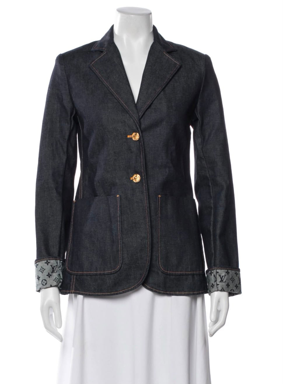 Women’s Denim Blazer Jacket – Tailored Button-Up Casual & Smart Jacket