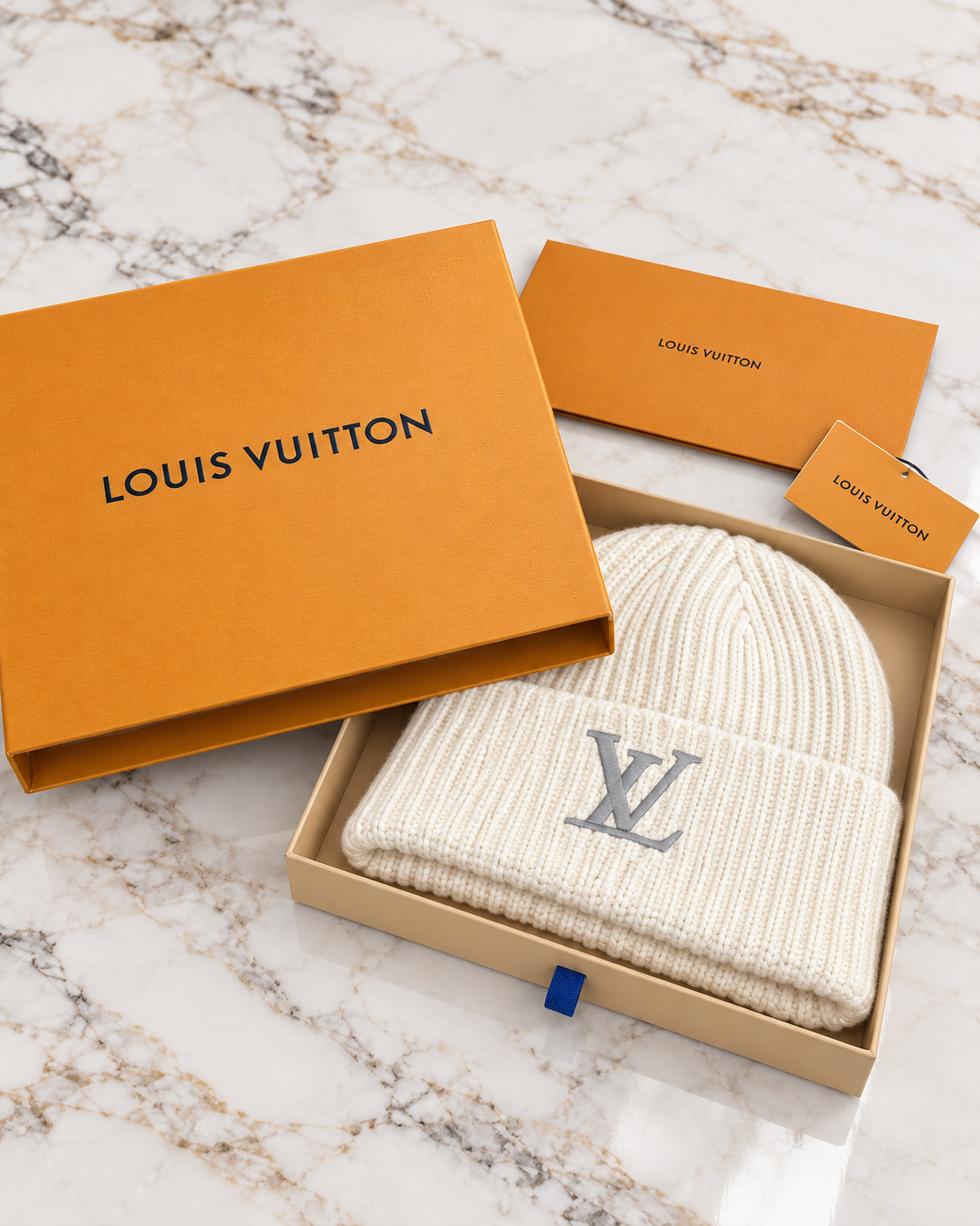 Ivory Ribbed Knit Beanie & Scarf Set – Cozy Winter Two-Piece Accessory Set