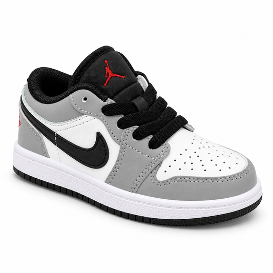 Air Jordan 1 Low (TD) Toddler Shoes – White/Grey/Black – Size 7.5C, 9C