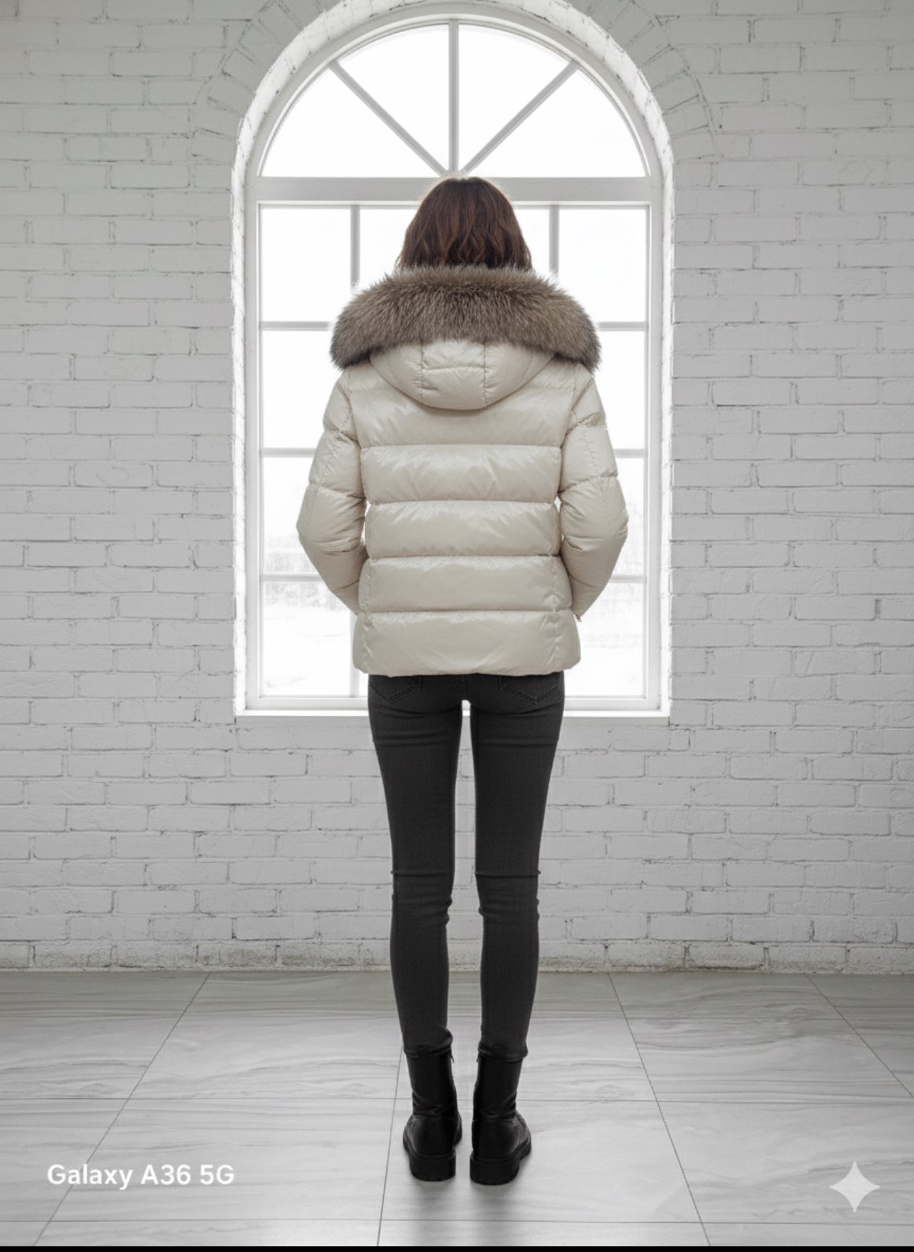 Designer-Inspired Puffer Jacket with Fur Hood