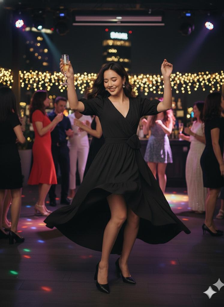 The Fluttering Ruffle Hem Wrap Dress