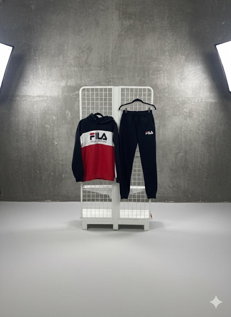 FILA Heritage Black Hoodie and Jogger Set