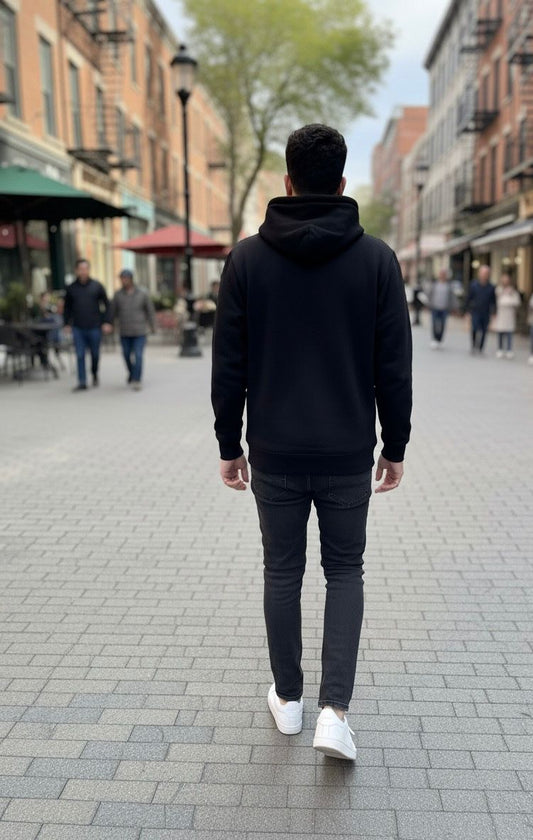 Classic Adidas Trefoil Logo Black Pullover Hoodie