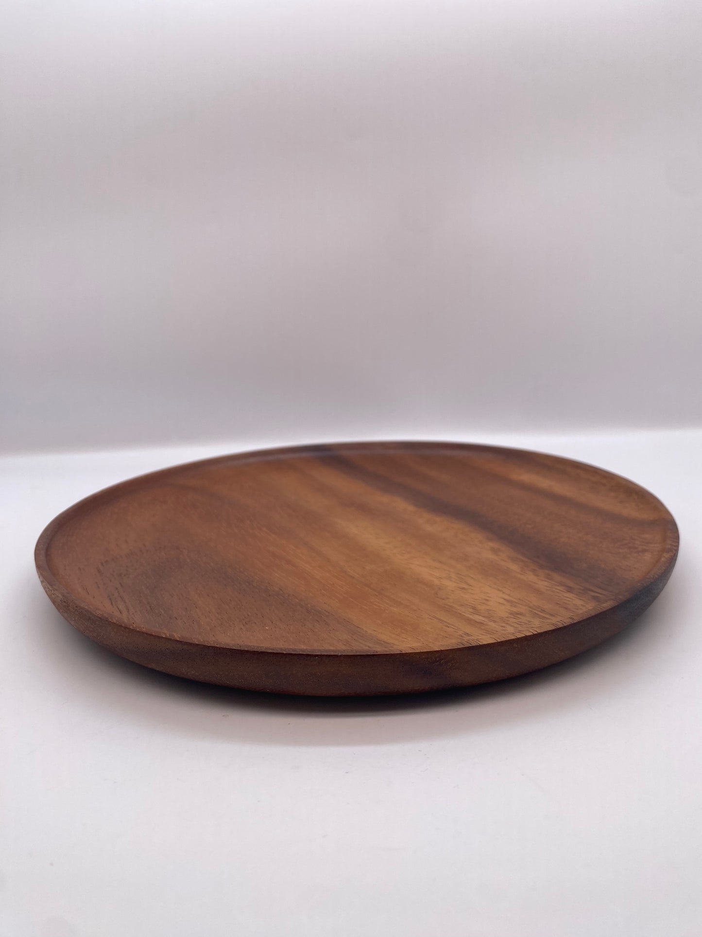 Handcrafted Acacia Solid Wood Dinner Plate