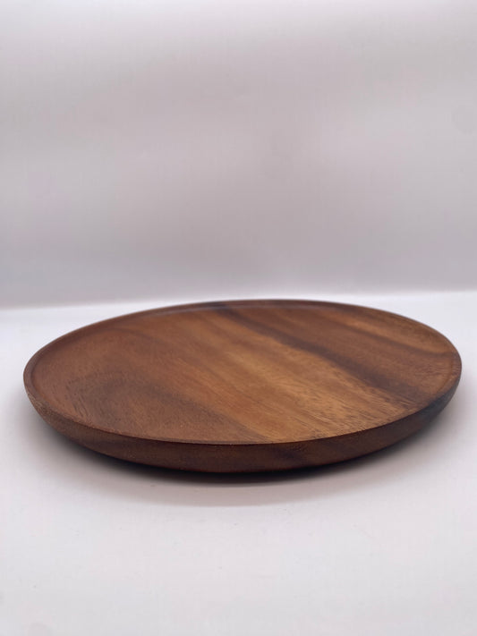 Handcrafted Acacia Solid Wood Dinner Plate