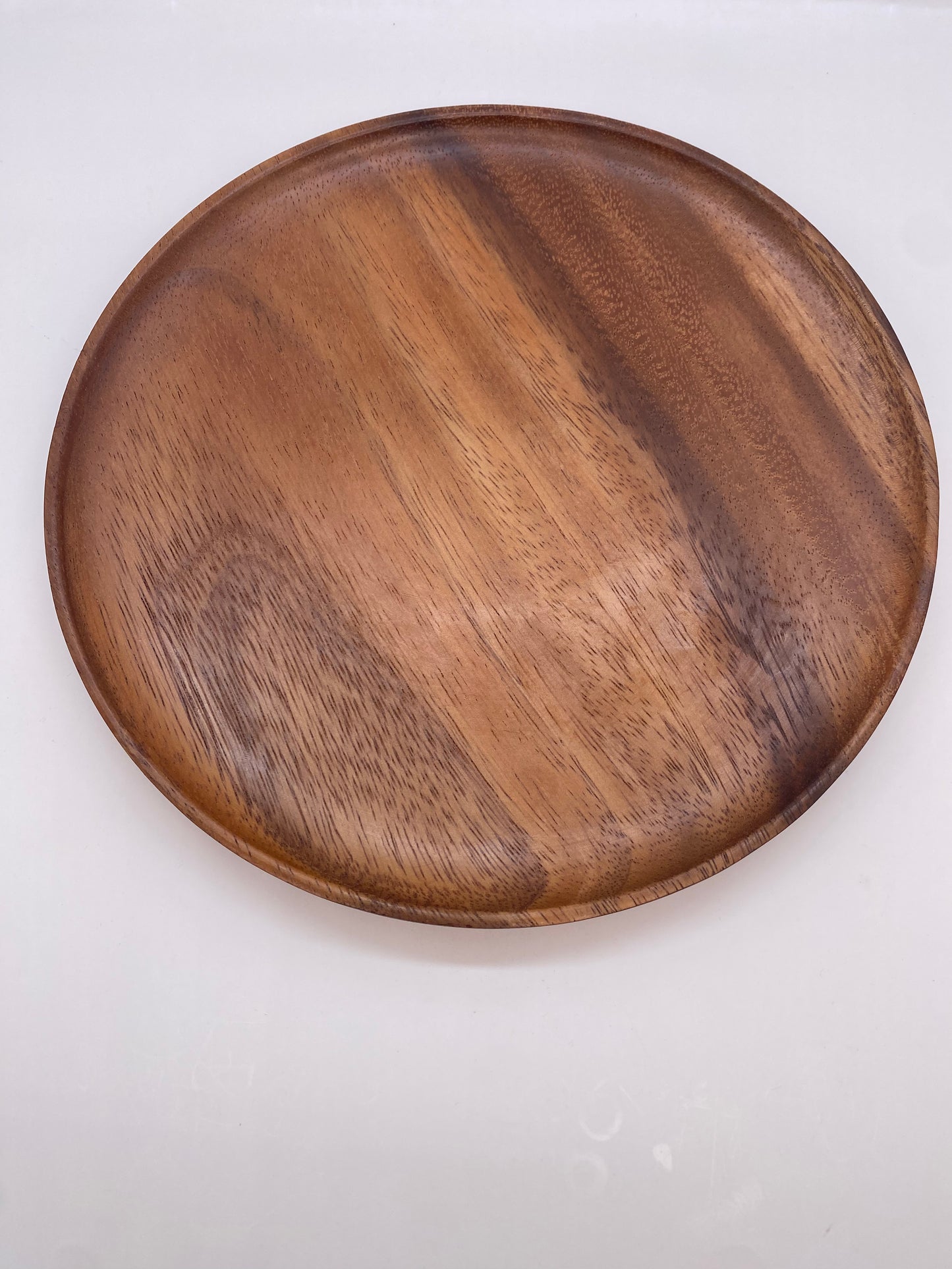 Handcrafted Acacia Solid Wood Dinner Plate