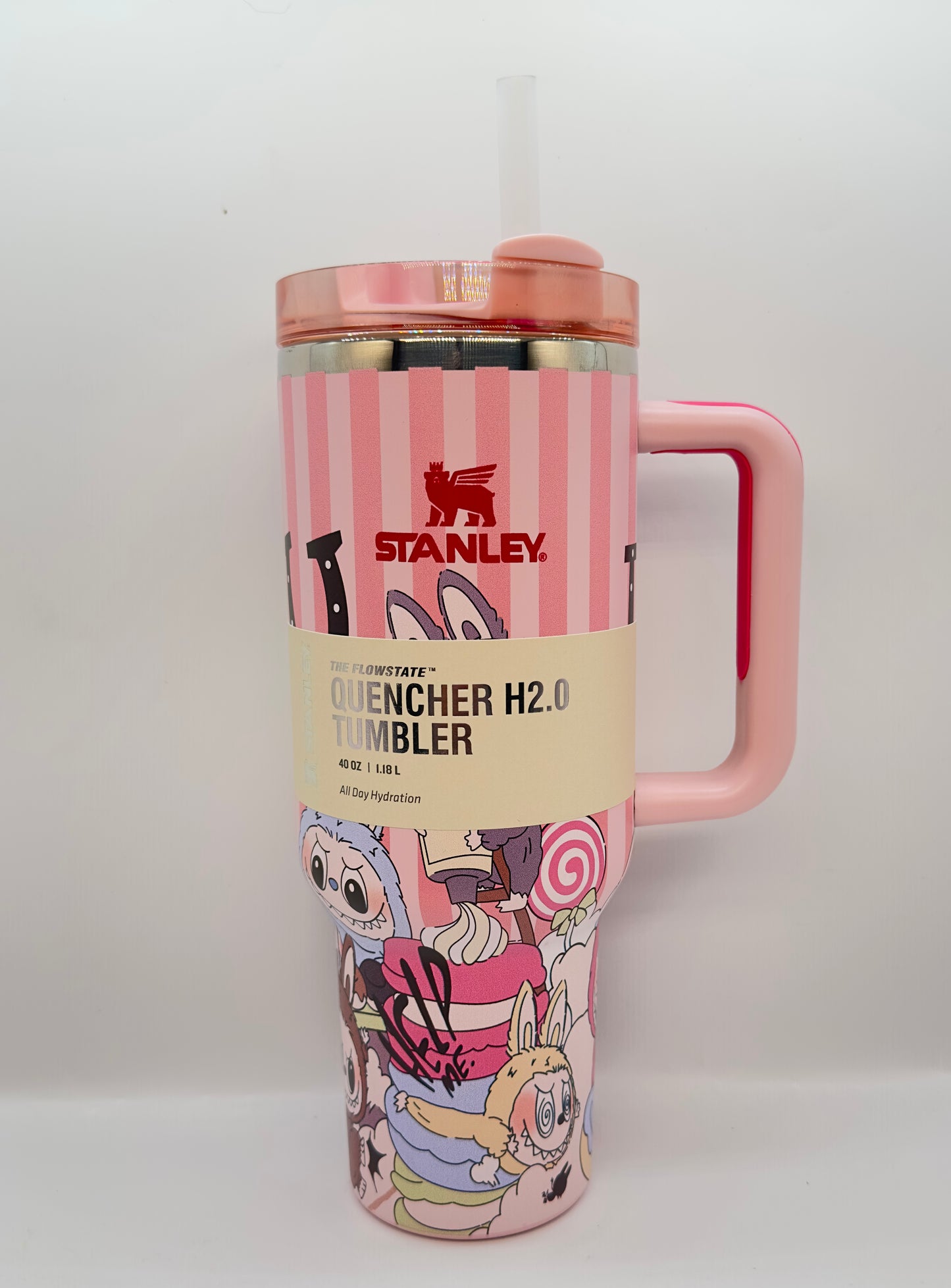 Limited Edition Labubu x Stanley Quencher H2.0 FlowState Tumbler - 40oz Insulated Travel Mug with Lid and Straw