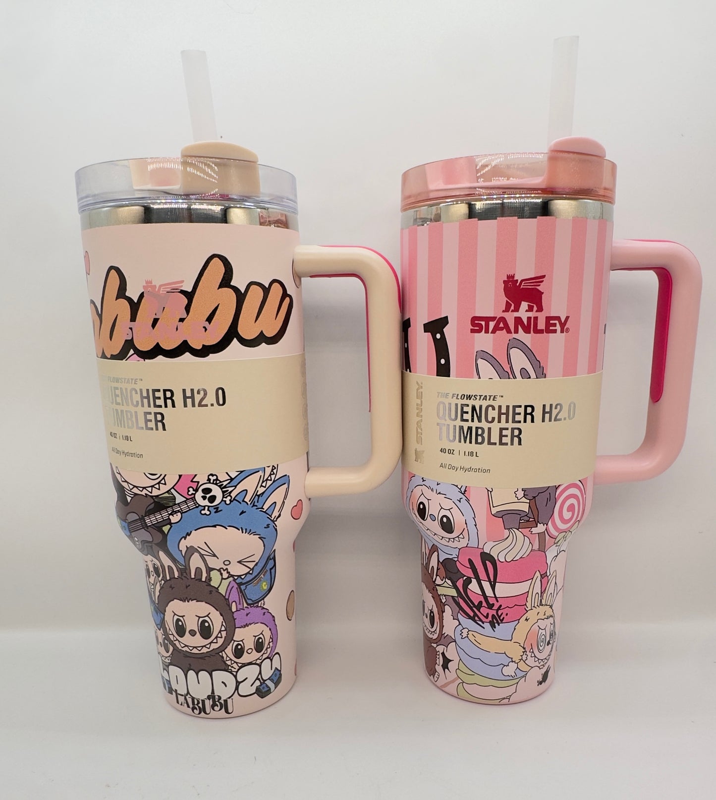 Limited Edition Labubu x Stanley Quencher H2.0 FlowState Tumbler - 40oz Insulated Travel Mug with Lid and Straw