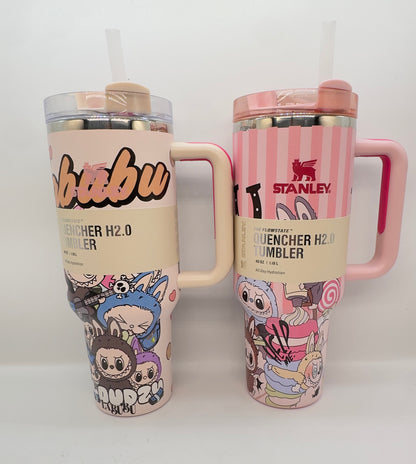 Limited Edition Labubu x Stanley Quencher H2.0 FlowState Tumbler - 40oz Insulated Travel Mug with Lid and Straw