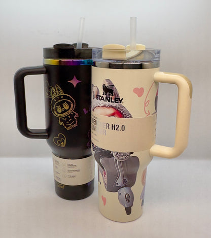 Limited Edition Labubu x Stanley Quencher H2.0 FlowState Tumbler - 40oz Insulated Travel Mug with Lid and Straw