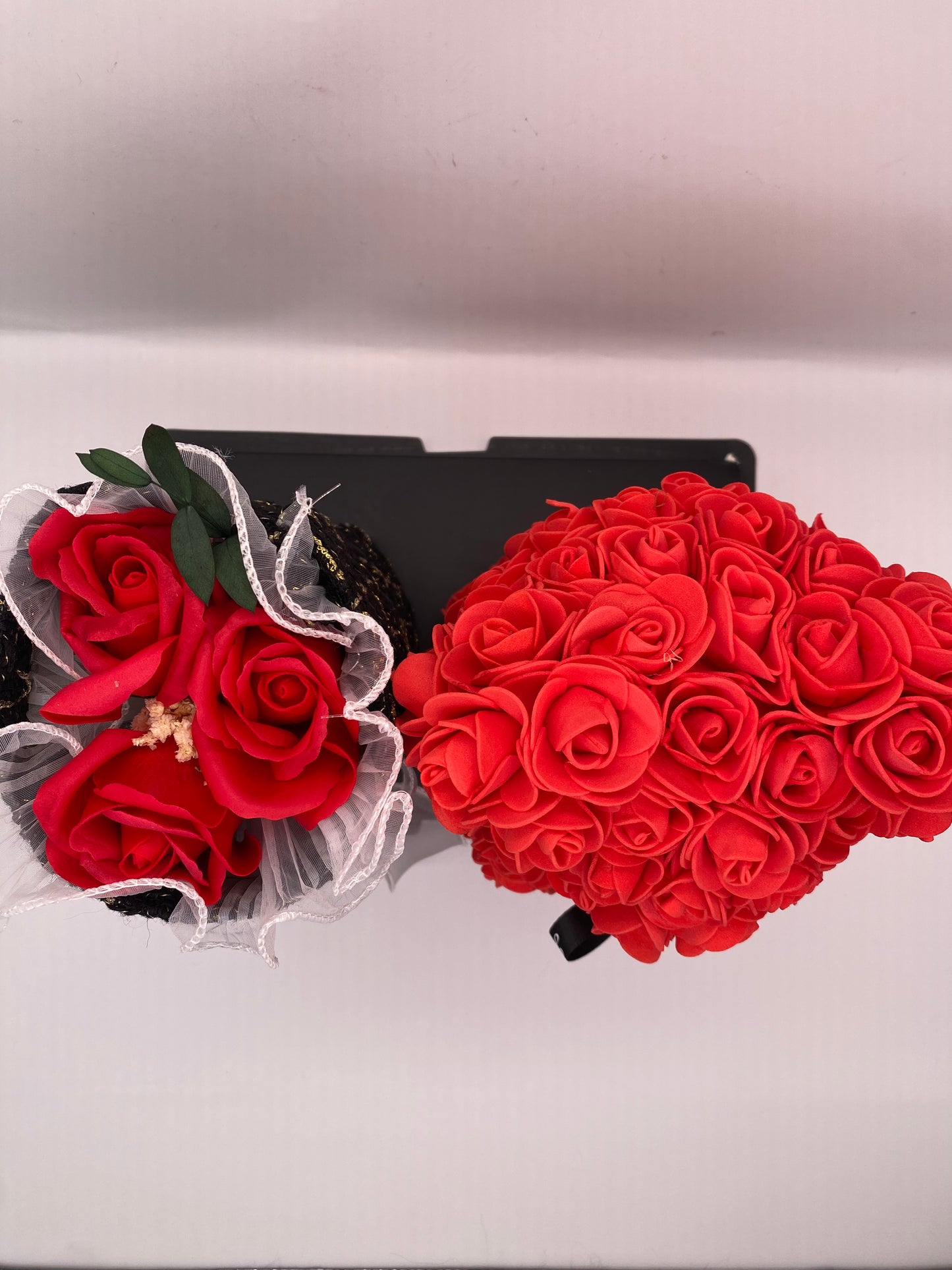 Luxury Red Rose Bear Gift Set in Clear Display Box – Handmade Eternal Flower Teddy Bear with Tweed Accessory – Perfect Valentine’s Day, Anniversary, or Birthday Gift for Her – Forever Rose Keepsake