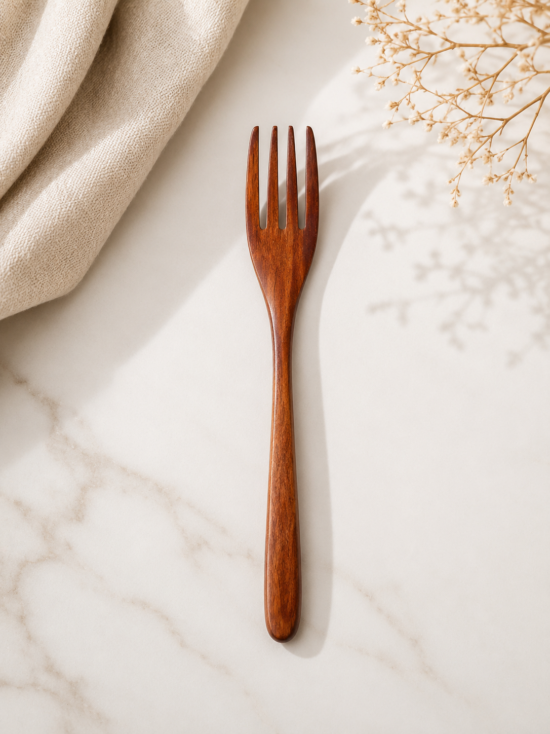 Premium Wooden Spoon & Fork – Natural Wooden Cutlery