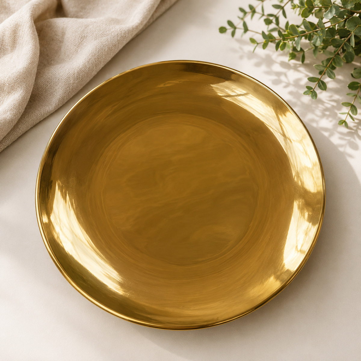 Luxury Gold Decorative Serving Plate – 25 cm | Elegant Dining & Table Décor