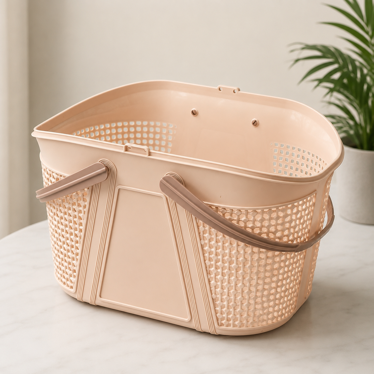 Multi-Purpose Plastic Storage Basket with Dual Carry Handles – 45 × 33.5 × 27 cm
