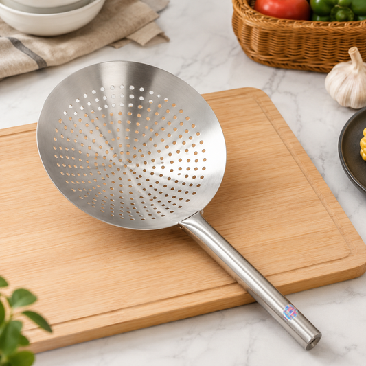 30 cm Stainless Steel Spider Strainer Skimmer – Heavy-Duty Wire Mesh Scoop for Frying & Boiling