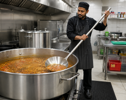 Commercial Stainless Steel Stock Pot Ladle – 30 cm Bowl, 72 cm Long Handle