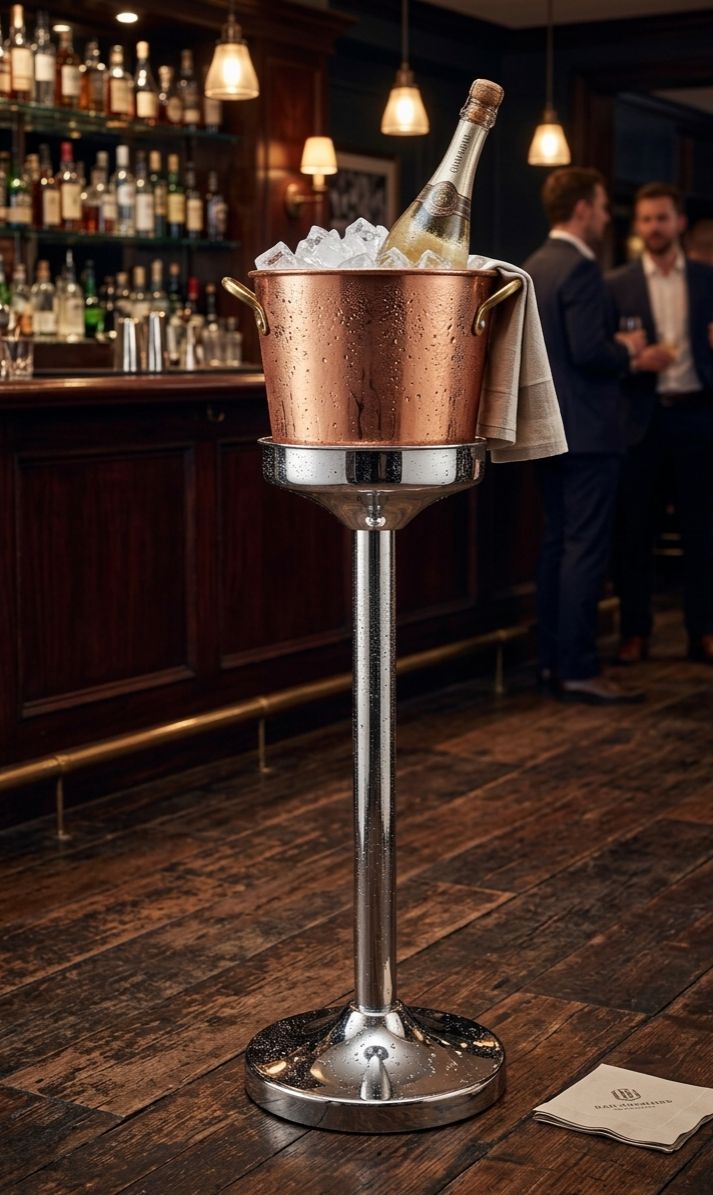 Premium Stainless Steel Wine & Champagne Bucket Stand – Elegant High-Reach Floor Pedestal for Bars, Restaurants, and Home Entertaining