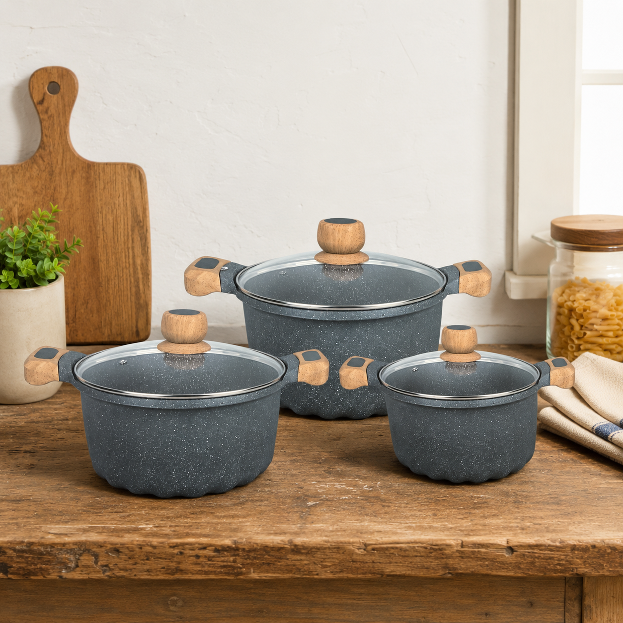 MGC Die Cast Granite Non-Stick Cookware Set
