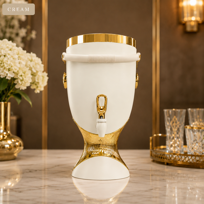 Luxury Beverage Dispenser with Gold Accents – 10L Capacity
