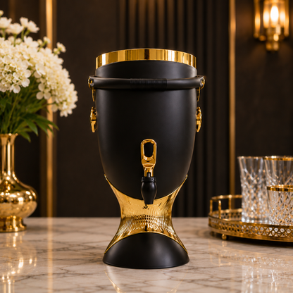 Luxury Beverage Dispenser with Gold Accents – 10L Capacity