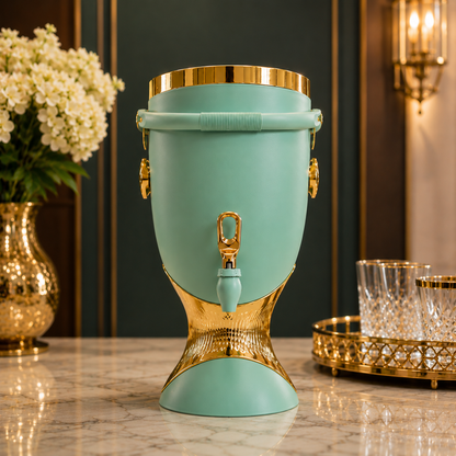 Luxury Beverage Dispenser with Gold Accents – 10L Capacity