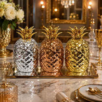 Luxury Pineapple Cutlery Set for 6 – Stainless Steel Flatware Set with Decorative Holder