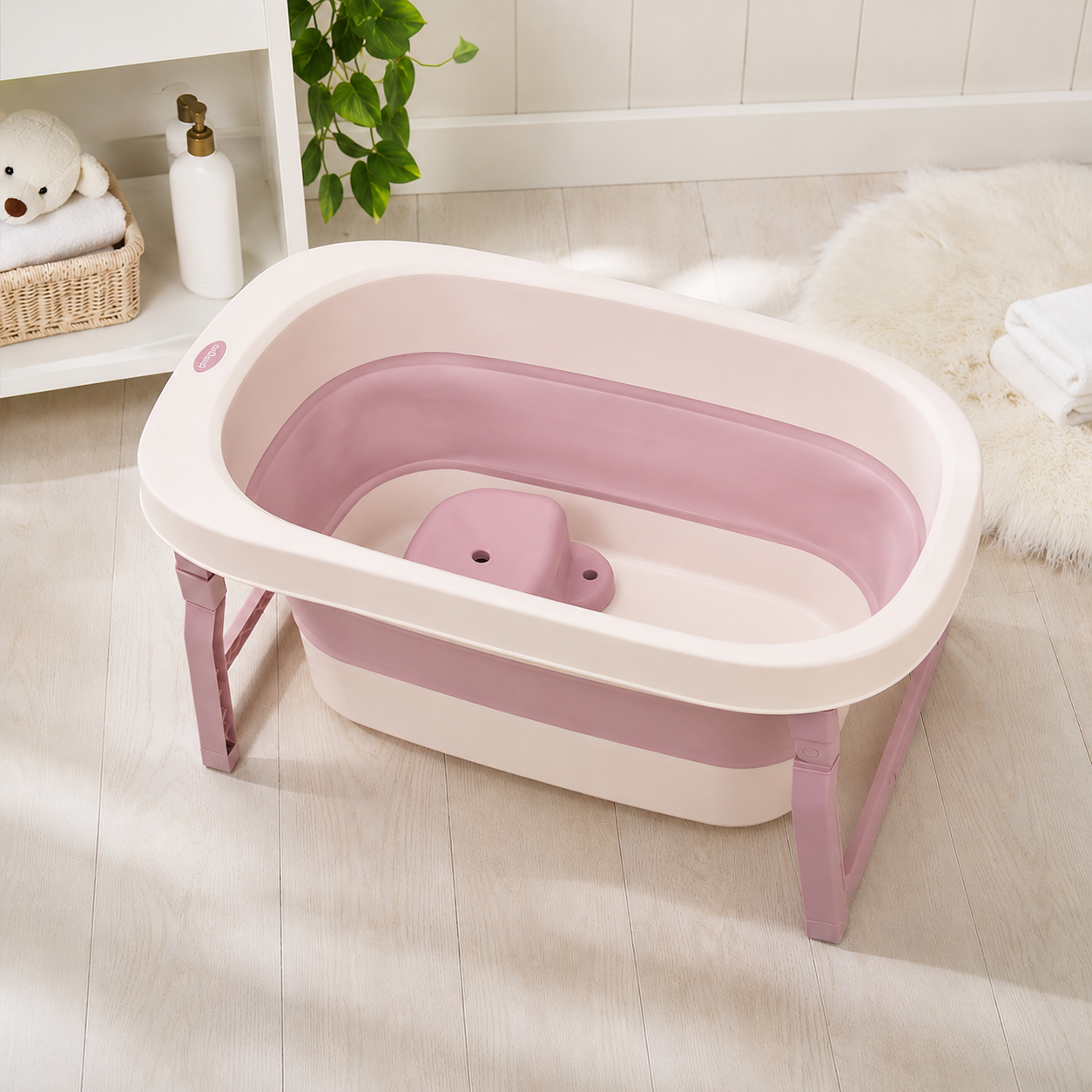 Foldable Baby Bathtub with Removable Baby Seat