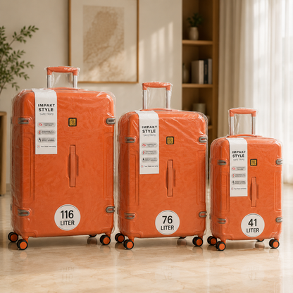 3-Piece Yellow Hard Shell Luggage Set with TSA Lock & Spinner Wheels