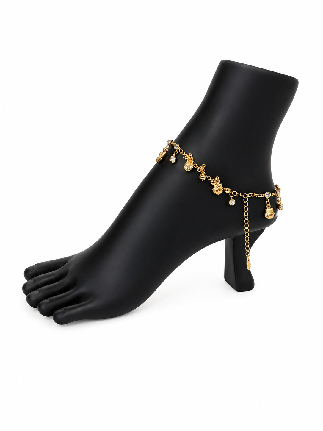 Elegant Gold Charm Anklet & Hand Bracelet for Women | Adjustable 2-in-1 Jewelry