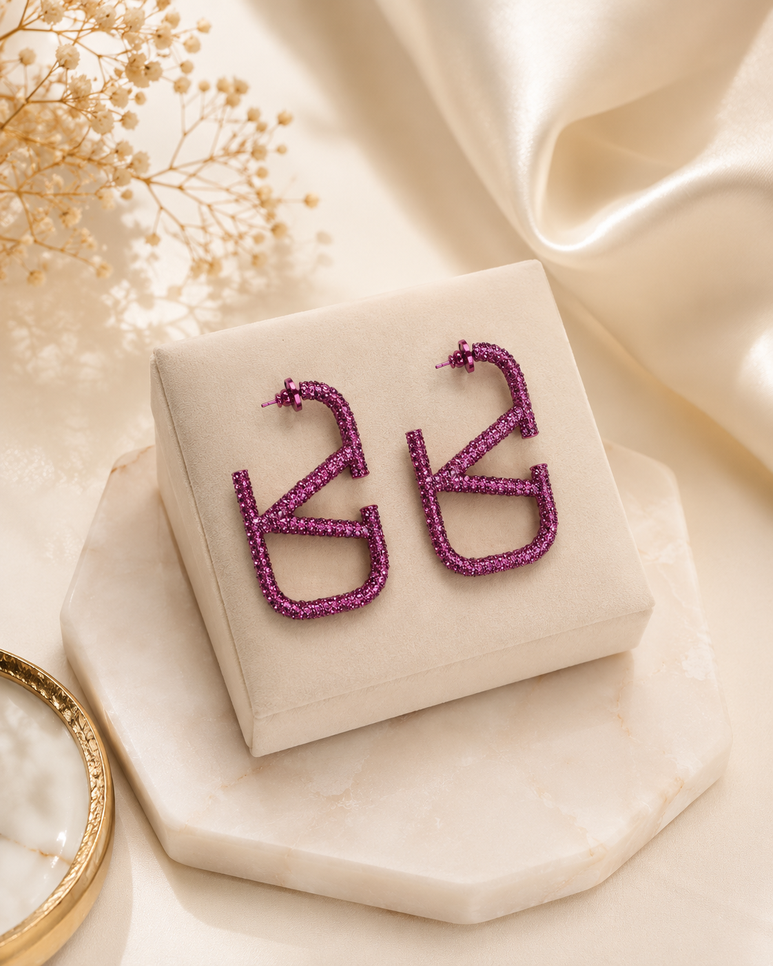 Luxury Crystal Geometric Hoop Earrings