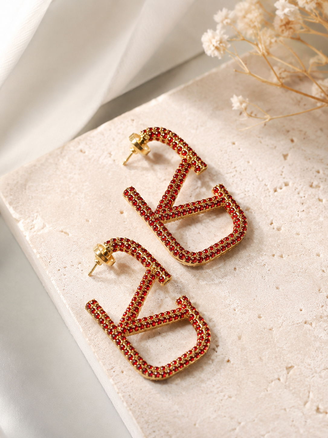 Luxury Crystal Geometric Hoop Earrings