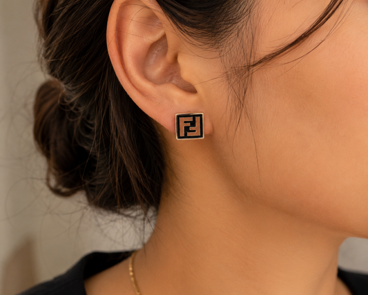 Geometric Square Stud Earrings