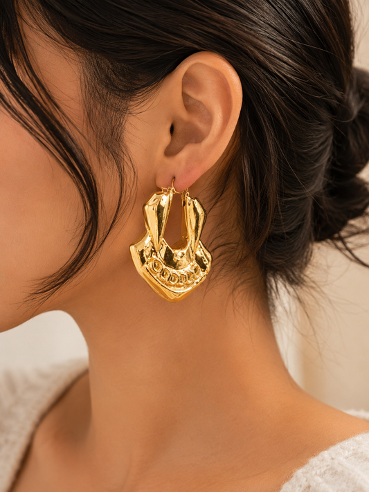 Bold Sculpted Gold Statement Earrings #5