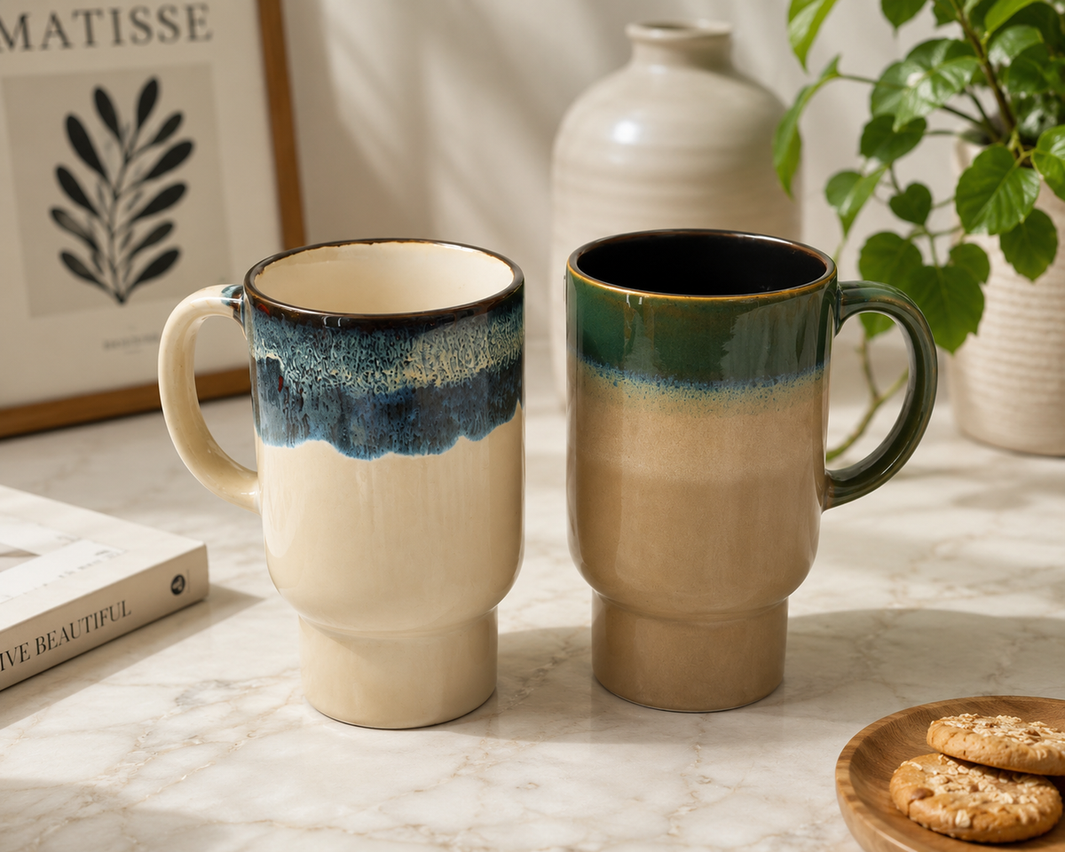 Artisan Reactive Glaze Ceramic Coffee Mug – 450ml Stoneware Mug