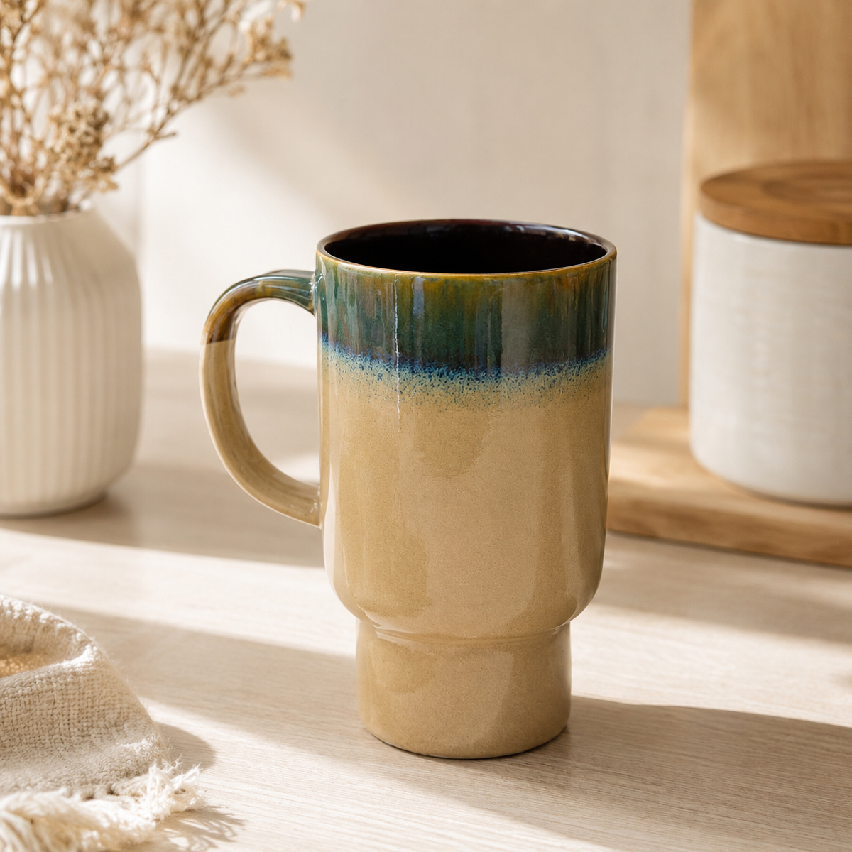 Artisan Reactive Glaze Ceramic Coffee Mug – 450ml Stoneware Mug