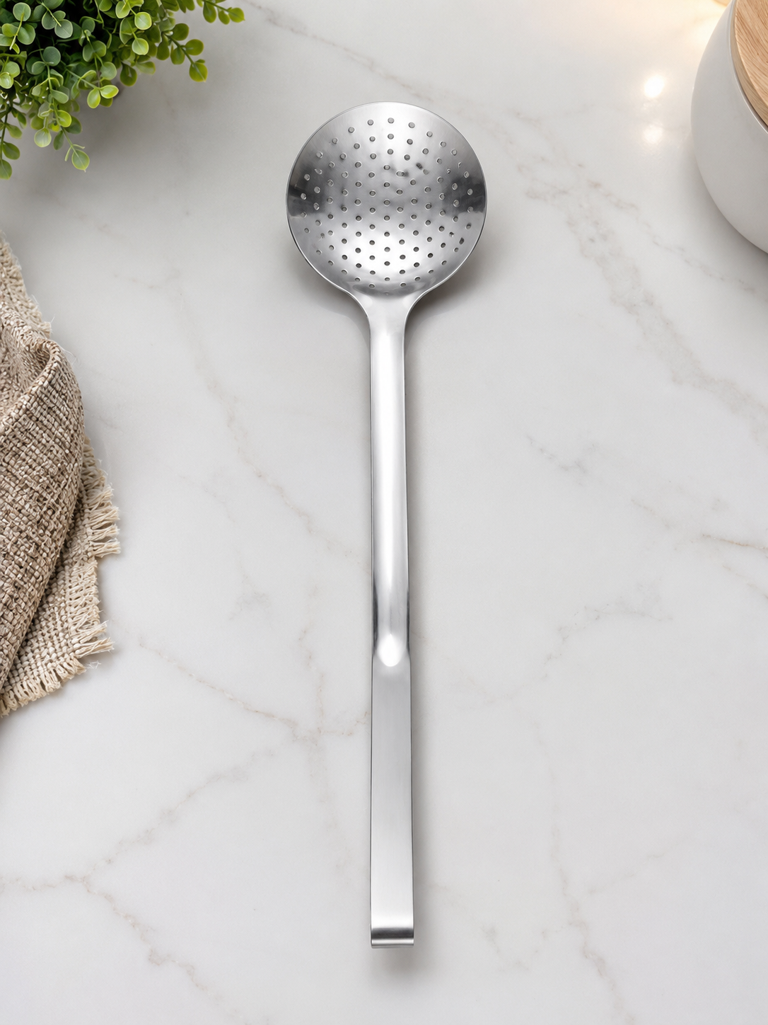 41 CM Stainless Steel Skimmer Spoon with Hooked Handle