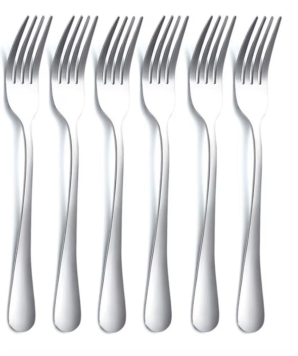 -Piece Stainless Steel Dessert & Fruit Fork Set – Elegant Everyday Dining Forks