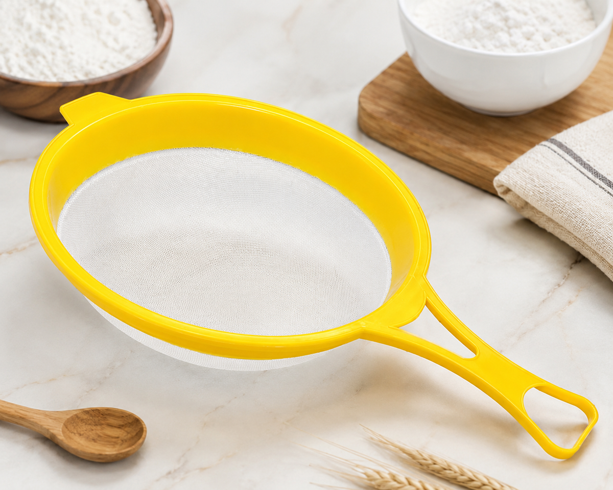 24 cm Fine Mesh Kitchen Strainer Sieve with Ergonomic Handle – Flour, Baking & Food Sifting – Available in Multiple Colors