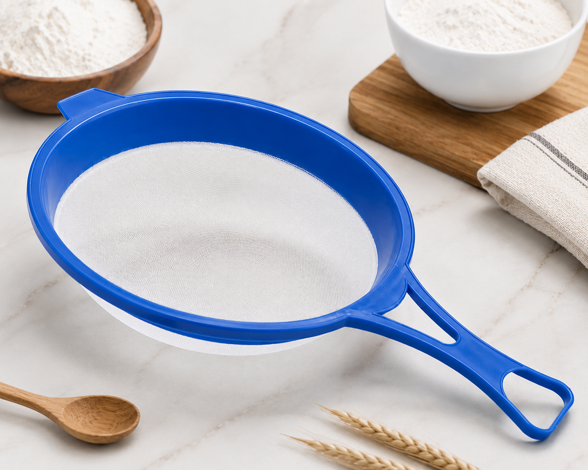 24 cm Fine Mesh Kitchen Strainer Sieve with Ergonomic Handle – Flour, Baking & Food Sifting – Available in Multiple Colors