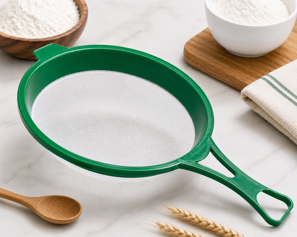 24 cm Fine Mesh Kitchen Strainer Sieve with Ergonomic Handle – Flour, Baking & Food Sifting – Available in Multiple Colors