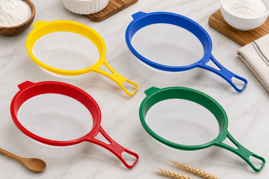 24 cm Fine Mesh Kitchen Strainer Sieve with Ergonomic Handle – Flour, Baking & Food Sifting – Available in Multiple Colors