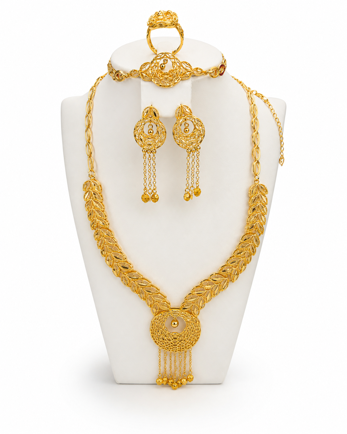 Gold-Tone Filigree 4-Piece Statement Jewelry Set7