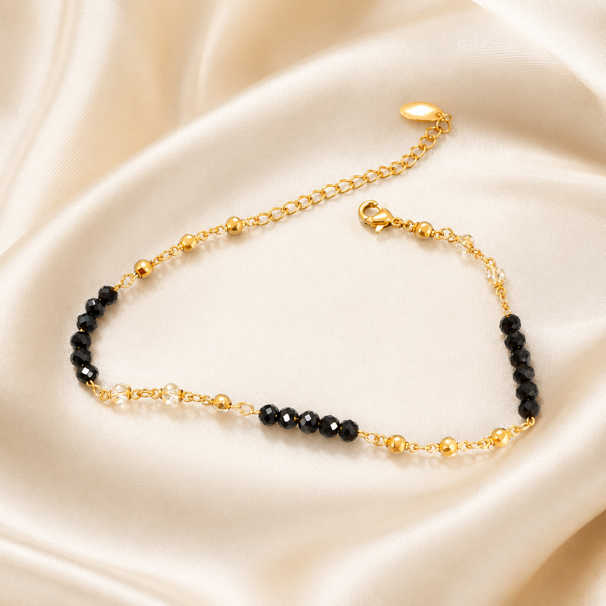 Elegant Gold Charm Anklet & Hand Bracelet for Women | Adjustable 2-in-1 Jewelry