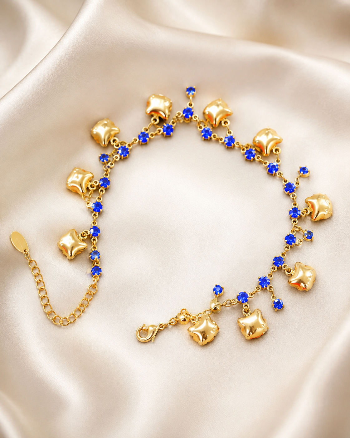 Elegant Gold Charm Anklet & Hand Bracelet for Women | Adjustable 2-in-1 Jewelry